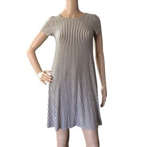 Black and Tan Striped Dress